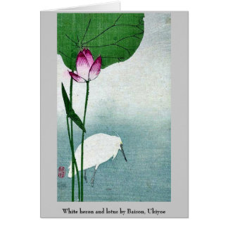 Perón blanco y loto de Baison, Ukiyoe