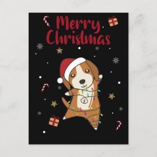 Perrito Beagle Feliz Navidad Animales de Invierno 