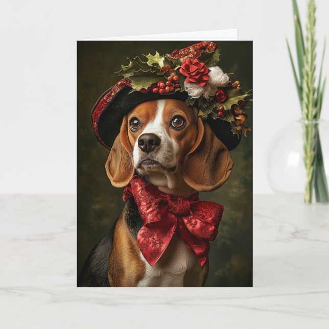 Perrito Beagle Victoriano de Navidad (Anverso)