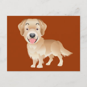 Perrito Cachorro Retriever Dorado Marrón Tarjeta P