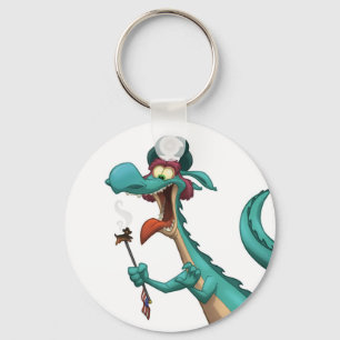 Perrito caliente en un llavero del palillo