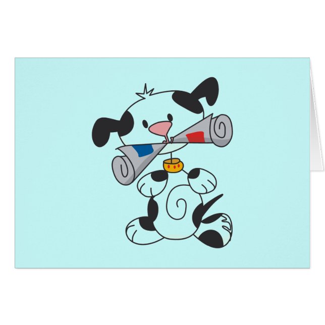 Perrito con las camisetas y los regalos del periód (Anverso (Horizontal))