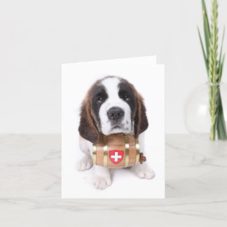 Perrito de St Bernard con una tarjeta de nota del