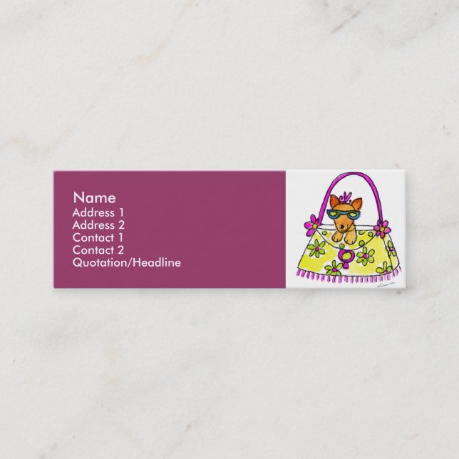 Perrito en tarjetas de la moda de un perfil del (Anverso)