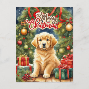 Perrito Feliz Navidad y árbol de Navidad