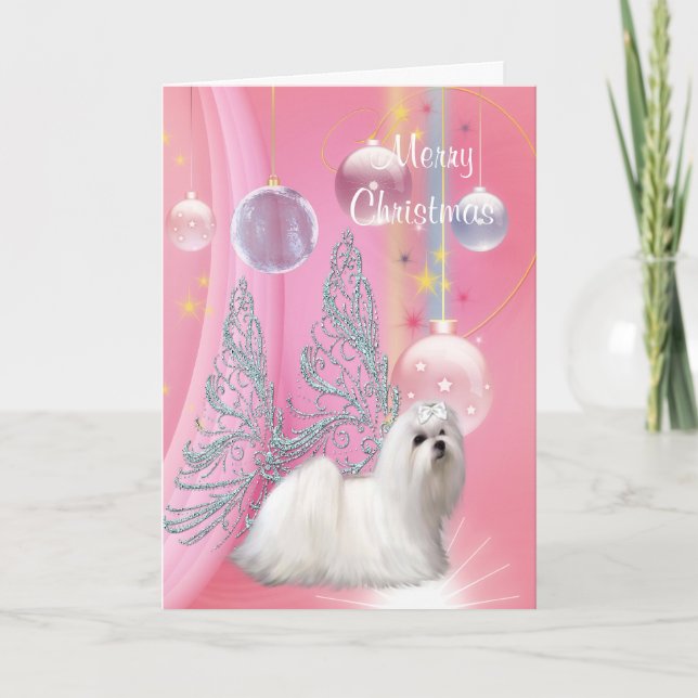 Perrito maltés cachorro Navidad (Anverso)