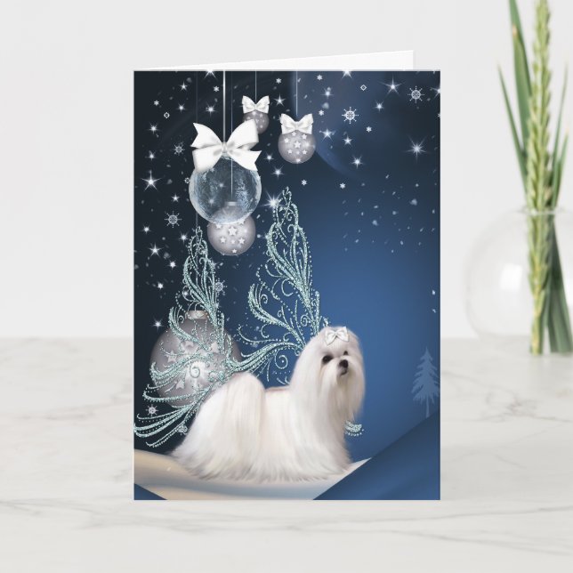 Perrito maltés cachorro Navidad (Anverso)