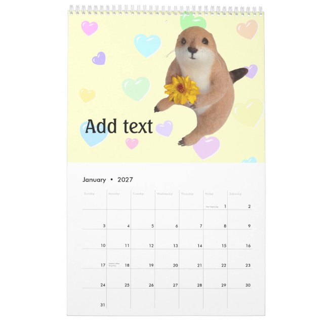 perrito pradera , Calendario (Jan 2027)