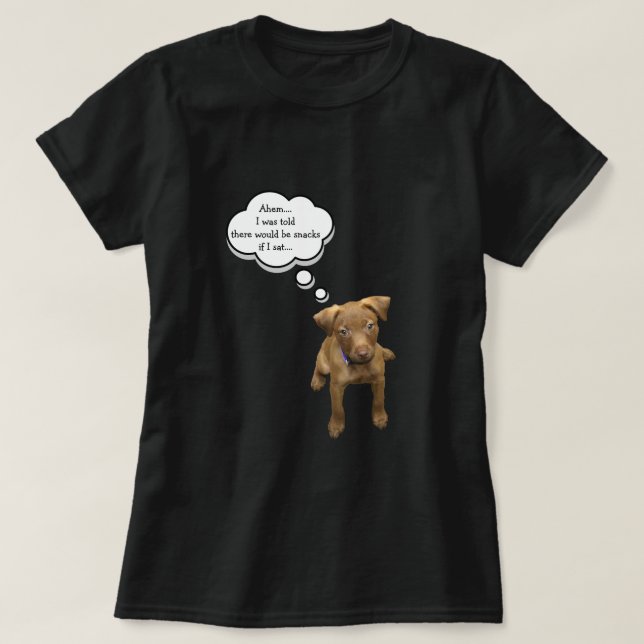 Perrito que pide camiseta de los bocados (Diseño del anverso)