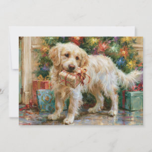 Perrito Retriever Dorado Regalo de Navidad 