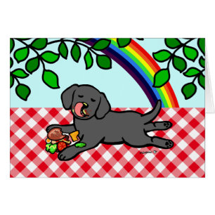 Perrito y hamburguesa negros de Labrador