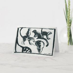 Perritos de Meerkat - tarjeta del arte