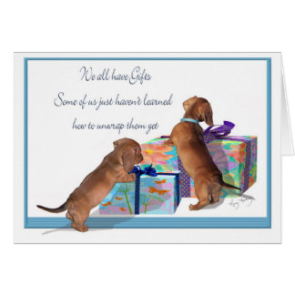 Perritos del Dachshund con un mensaje importante