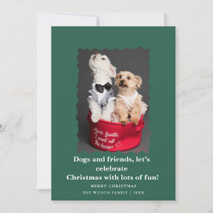 Perritos Divertidos y Lindos Tarjeta de Navidad y 