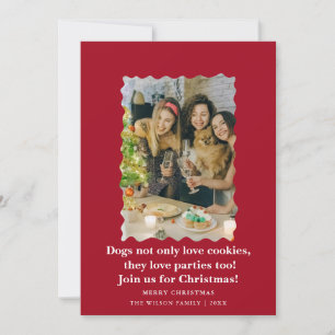 Perritos Divertidos y Lindos Tarjeta de Navidad y 