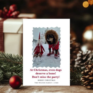 Perritos Divertidos y Lindos Tarjeta de Navidad y 