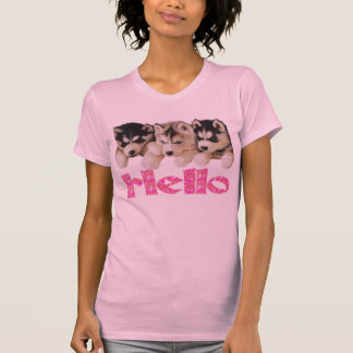 PERRITOS ROSADOS DEL HUSKY SIBERIANO DE LA CAMISA