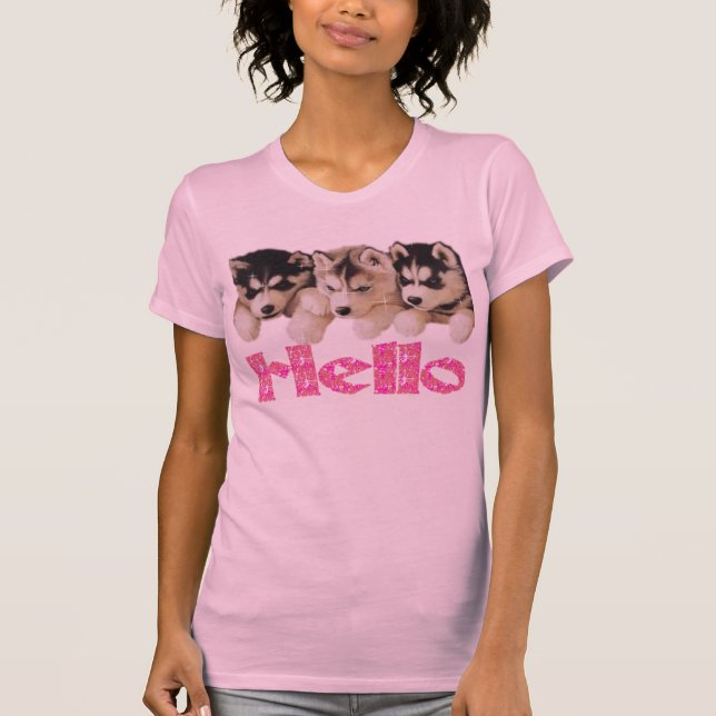 PERRITOS ROSADOS DEL HUSKY SIBERIANO DE LA CAMISA (Anverso)