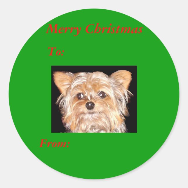 Perro 4, etiquetas de Navidades (Anverso)