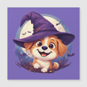 Perro Adorable con Sombrero de Bruja