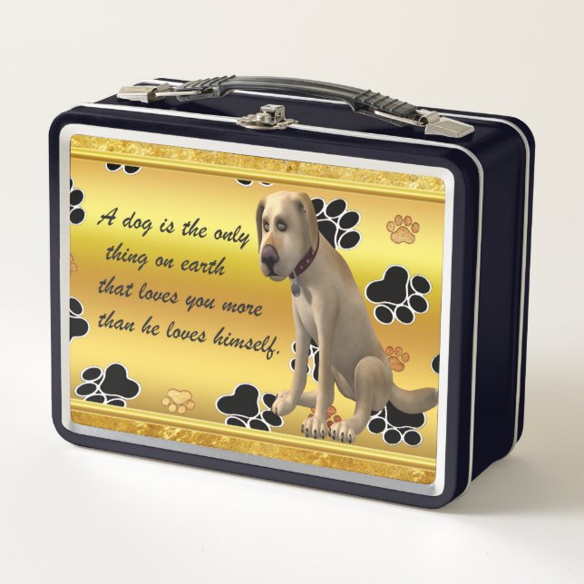 Perro adorable sentado con una cita graciosa (Anverso)