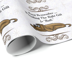 Perro agotado cualquier papel de regalo de la