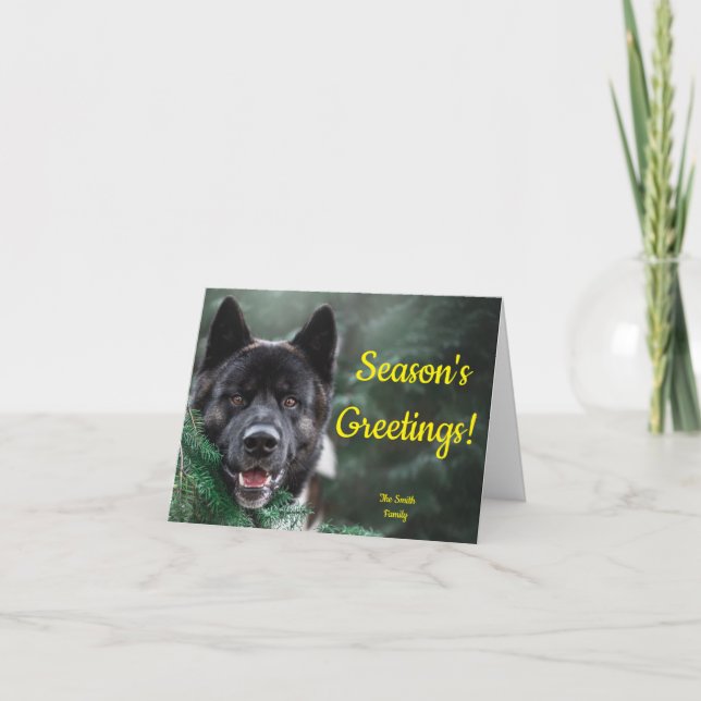 Perro Akita - Árbol de Navidad de la temporada de  (Anverso)