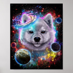 Perro Akita en el espacio   Impresión galáctica
