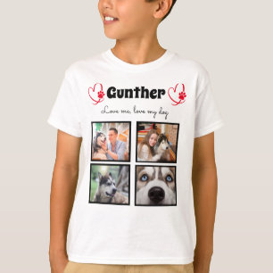 Perro amante 4 camisetas de collage personalizadas