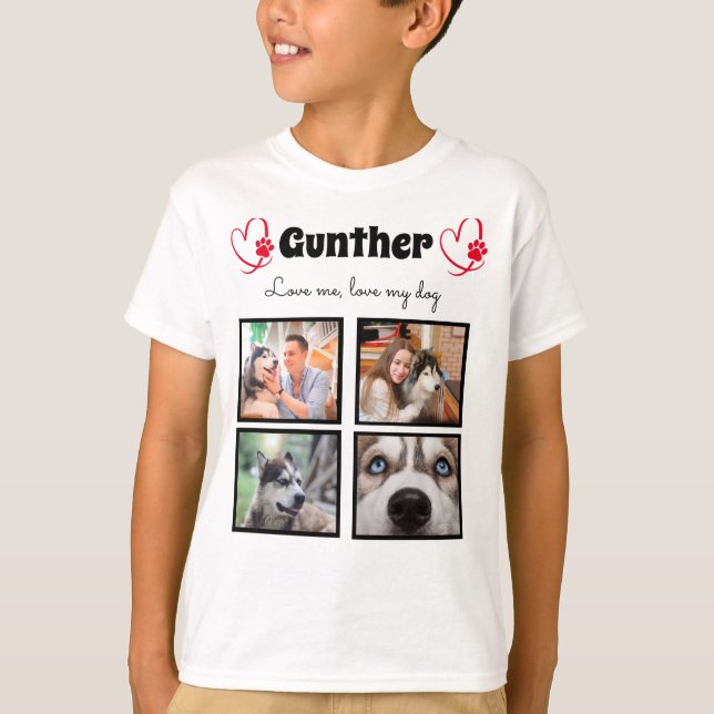 Perro amante 4 camisetas de collage personalizadas (Anverso)