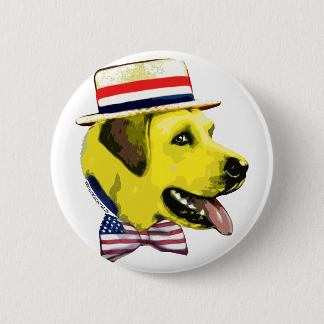 Perro amarillo Demócrata. Botón (Anverso)