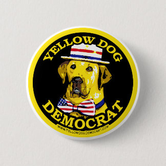 Perro amarillo Demócrata. Botón
