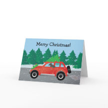 Perro andulado afgano - auto con árbol de Navidad