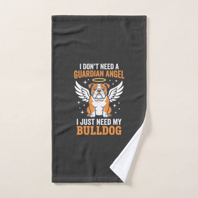 Perro Ángel de la Guarda Bulldog (Toalla de mano)
