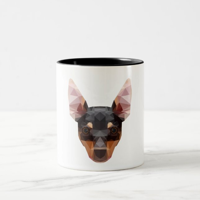 Perro animal geométrico del Pinscher de la taza (Centro)