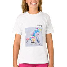 Perro arco iris de camiseta