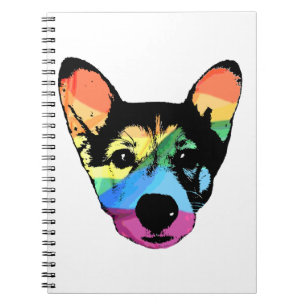 Perro arco iris, libro de notas, cuaderno de espir