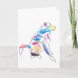 Perro Arcoíris Feliz Día del Padre ! Tarjeta