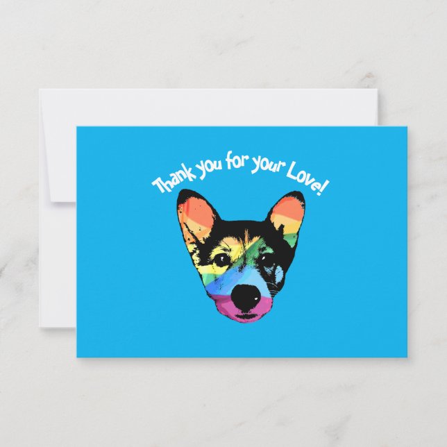 Perro Arcoíris, tarjeta, tarjeta de agradecimiento (Anverso)
