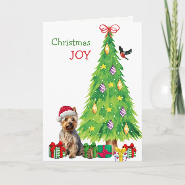 Perro australiano, pájaro y árbol de Navidad (Anverso)
