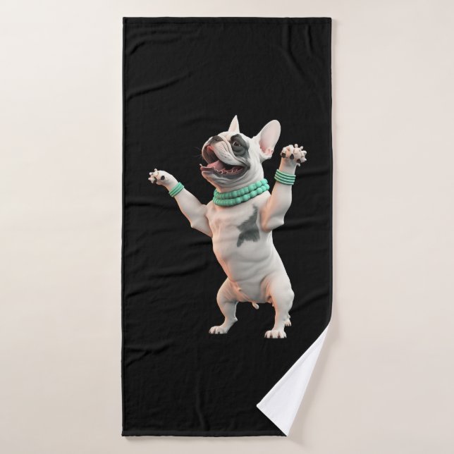 Perro bailando divertido y lindo (Toalla de baño)