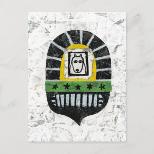 Perro bajo la postal puente