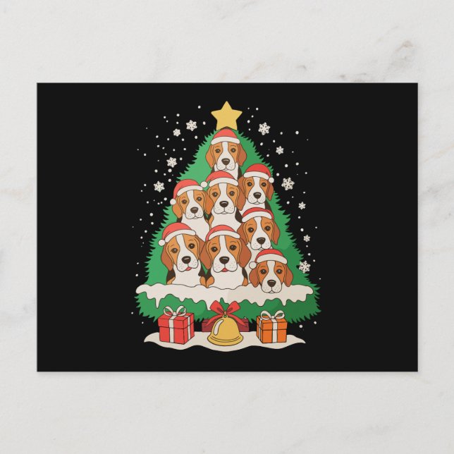 Perro Beagle Navidad Árbol Navideño Familia Fiesta (Anverso)