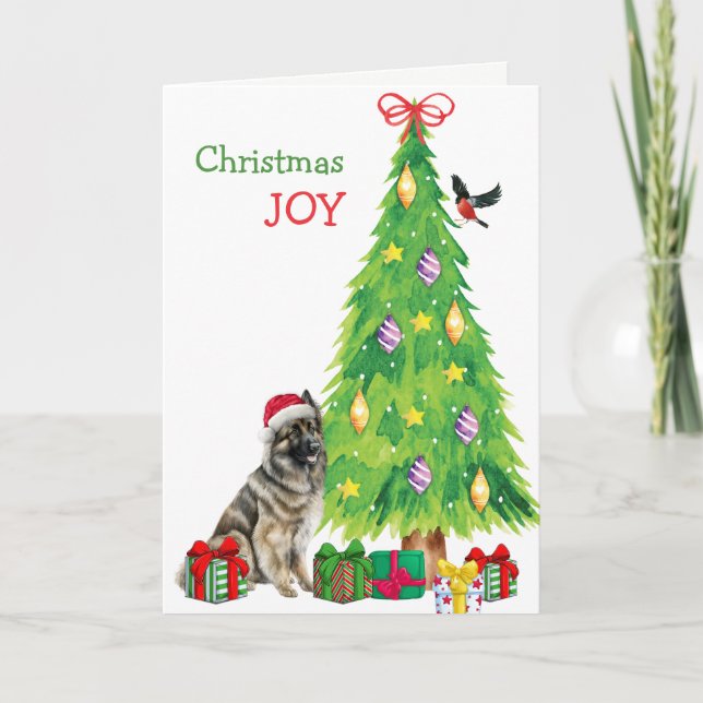 Perro belga Tervuren, ave y árbol de Navidad (Anverso)