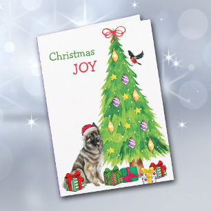 Perro belga Tervuren, ave y árbol de Navidad