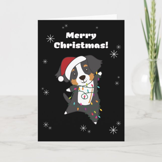 Perro bernés Feliz Navidad Felices Fiestas (Anverso)