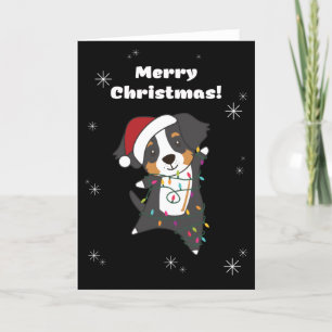 Perro bernés Feliz Navidad Felices Fiestas