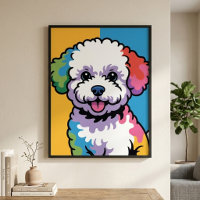 Perro Bichon Frise Colorido Arte Pop