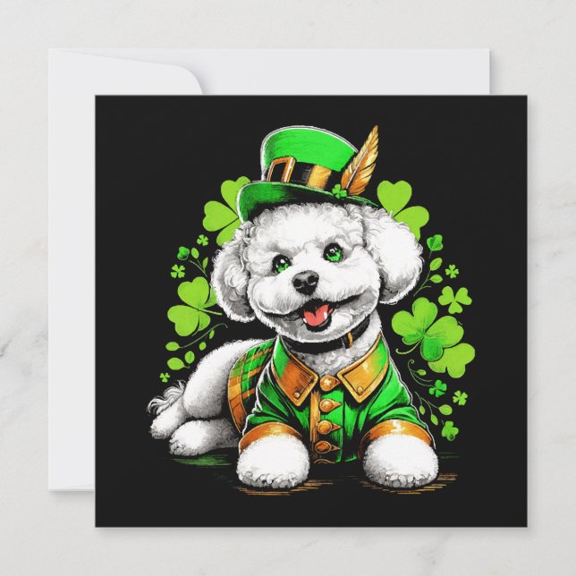 Perro Bichon Frise Día de San Patricio (Anverso)