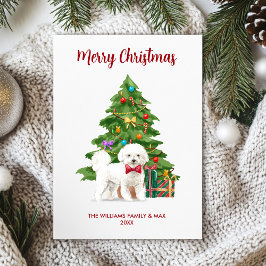 Perro Bichon Frise personalizado de Navidad